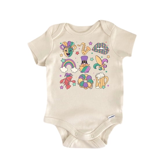 Mardi Gras Newborn Baby Bodysuit