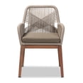 thumbnail image 5 of bali & pari Jennifer Mid-Century Transitional Grey Woven Rope Mahogany Dining Arm Chair, 5 of 13