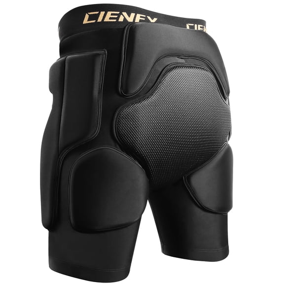 Cienfy 3D Hip Protective Padded Shorts EVA Tailbone Pad Impact Gear for Skiing Skating Snowboarding Skateboarding(X-Large)
