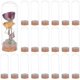 thumbnail image 1 of 20 unidades de tarros decorativos con forma de cúpula de 3 x 8,6 cm (1,2 x 3,4 pulgadas), campana de cristal con base de corcho para almacenar flores, especímenes, manualidades y decoraciones., 1 of 9