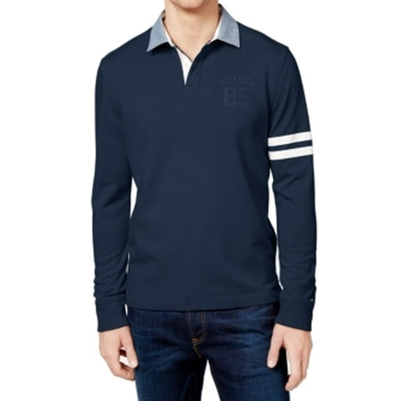 Tommy Hilfiger NEW Navy Blue Mens Size Large L Long-Sleeve Polo Shirt