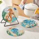 thumbnail image 3 of Mantel Individual Pintado Con Diamantes 4 Piezas Con Soporte Cgtredaw Vida Marina # 1, 3 of 8