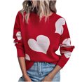 thumbnail image 2 of Pntutb Suéter de cuello redondo para mujer Suéter suelto de manga larga de otoño e invierno Amor Tops de ocio Pntutb Pntutb-1232, 2 of 9