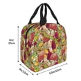 thumbnail image 2 of Yiaed Bright Mushrooms Print Insulated Lunch Bag Reusable Cute Tote Lunch Box, Leakproof Cooler Lunch Bags for Work Office Travel School Picnic, 2 of 5