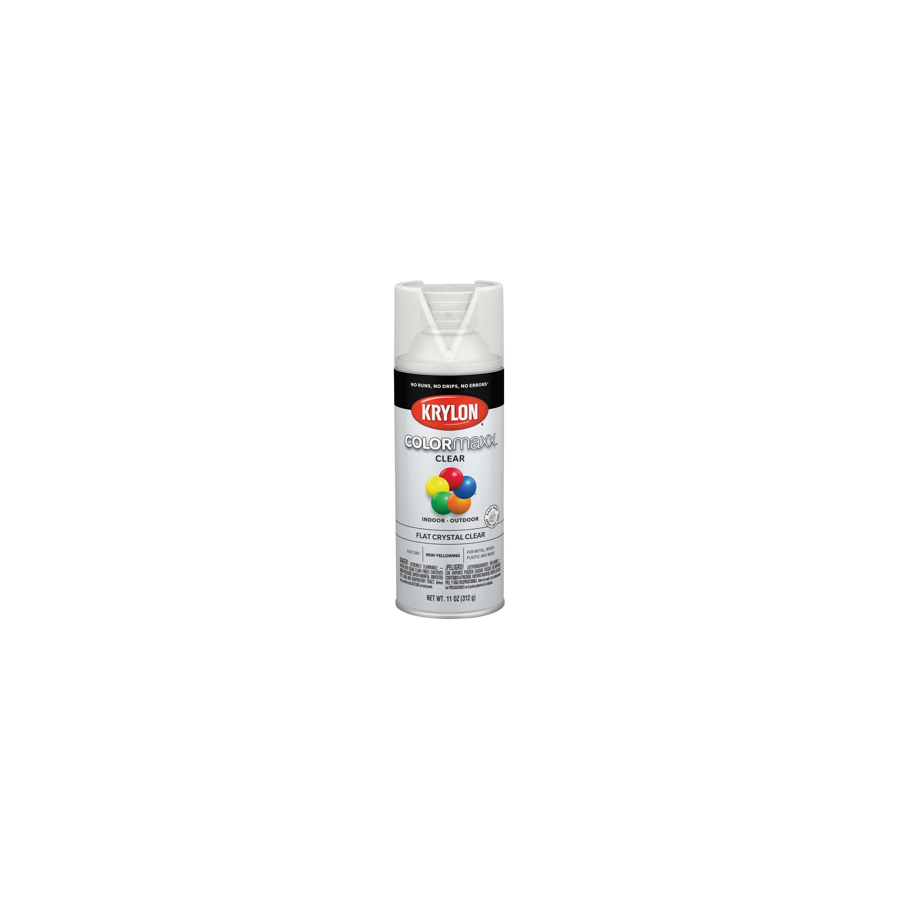 12 oz Krylon K05547007 Crystal Clear COLORmaxx Paint & Primer Spray Paint, Flat Pack of 6