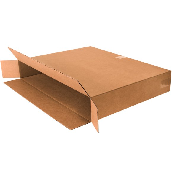 Boxes Fast BF30524FOL Side Loading Corrugated Cardboard Shipping Boxes, 30" x 5" x 24", for Mirrors and Artwork, Kraft (Pack of 10)