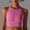 Pink, variant on Aloohaidyvio Cropped Tank Tops for Women High Neck Racerback Tanks Sleeveless Casual Workout Crop Top