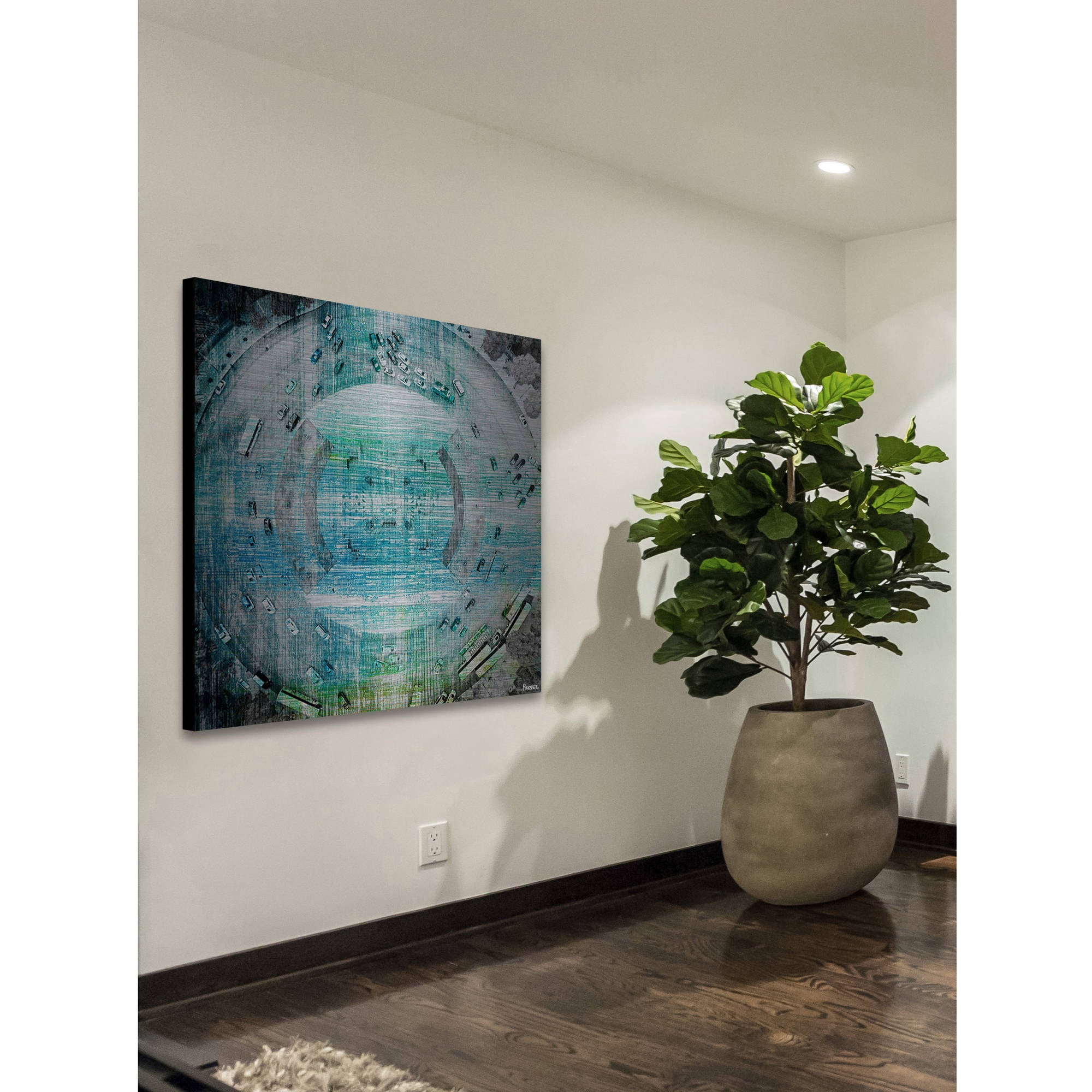 "Wrong Way Circle" Painting Print on Brushed Aluminum