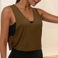 thumbnail image 2 of Vinsonshop Workout Tank Tops Woman, Large Armhole Tank Tops for Women Workout Sport Athletic Yoga Running Gym Loose Crop Sleeveless Shirts Brown XXL, 2 of 7