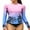 Coconut Tree Pink Blue, variant on Charmo Women's Long Sleeve Rash Guard Sun Protection Swim Shirt Quick Dry Printed Shirts with Thumb Holes