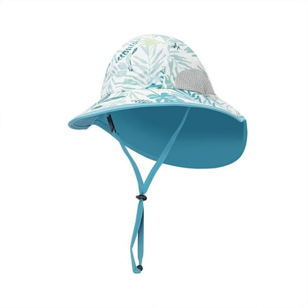 

QIIBURR Baby Beach Hat Baby Summer Hat Toddler Kids Summer Hat Leaf Print Outdoor Children Neck Guard Sun Beach Cap Toddler Beach Hat Kids Beach Hat