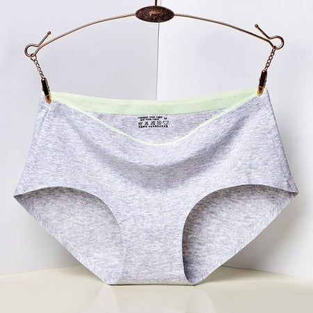 Women Brief Panty Cotton Seamless Color Matching -Rise Sexy Breathable