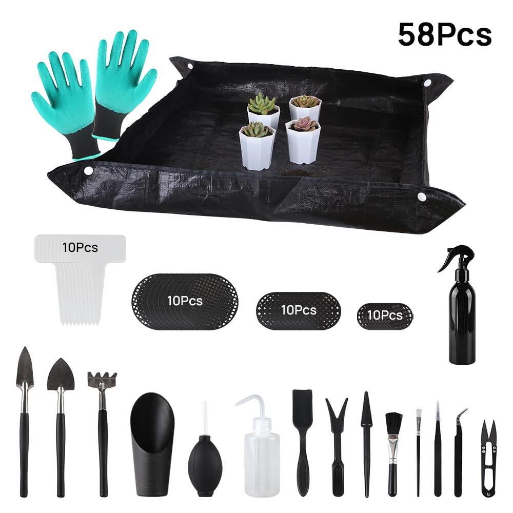 FGY 58PCS Succulent Tools Set Mini Gardening Set Transplanting Potting