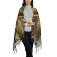 thumbnail image 2 of Honeii Streamside Meditating Fox Print Scarf Oversized Scarf Tassel Fall Winter Thick Scarf Warm Shawl Women,Women's Scarves & Wraps, 2 of 8