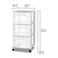 thumbnail image 2 of Sterilite 3 Drawer Cart Grey, 2 of 2
