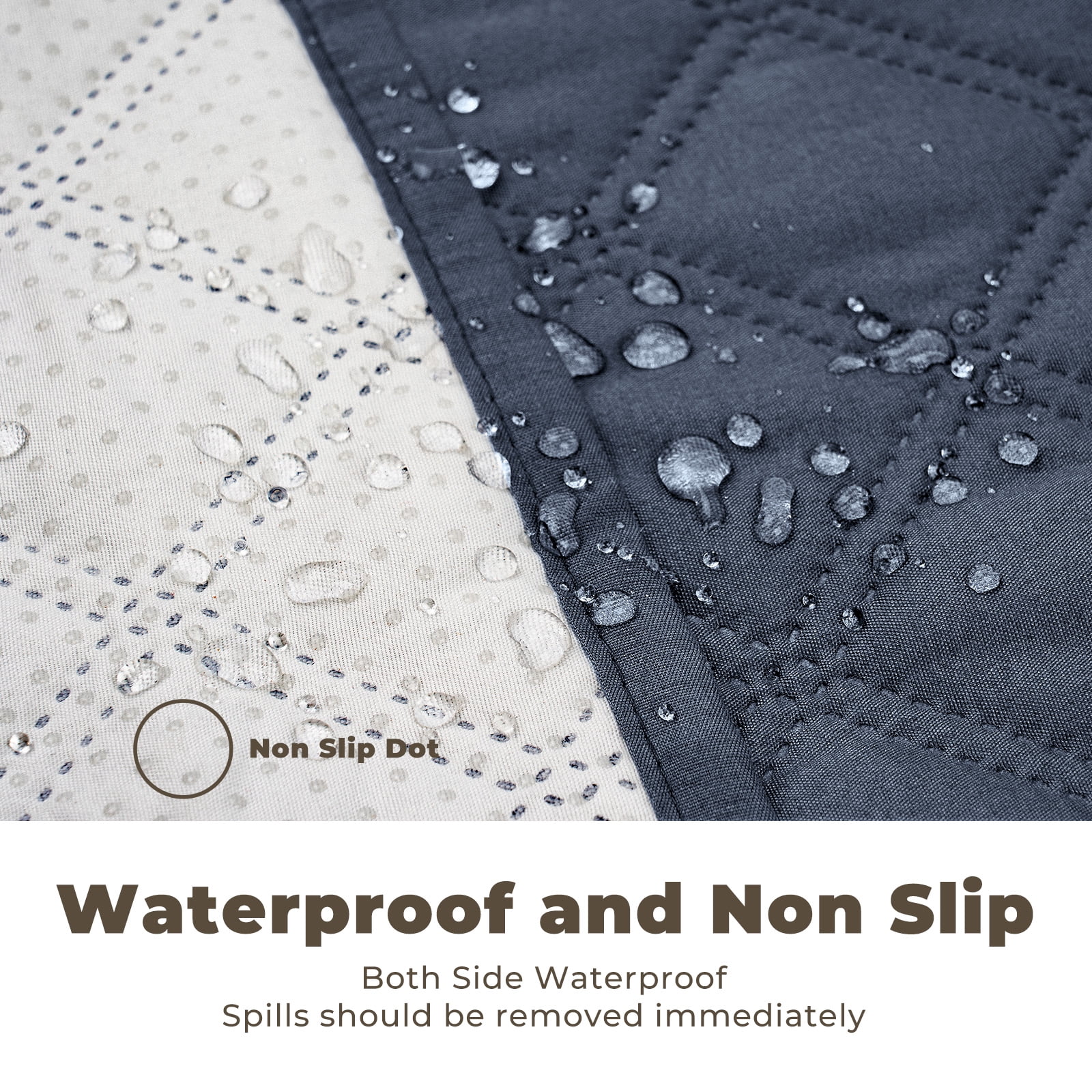 Sanmadrola 100% Double-Sided Waterproof Dog Bed Cover Pet Blanket Sofa Couch Furniture Protector for Kids Children Dog Cat, 52''x82'' Blue Gray