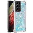 thumbnail image 3 of Compatible with Samsung Galaxy S21 Ultra Case Glitter Liquid Cute Clear Phone Case Floating Quicksand Shockproof Protective Bumper Soft TPU Case for Samsung Galaxy S21 Ultra Star Blue YB, 3 of 12