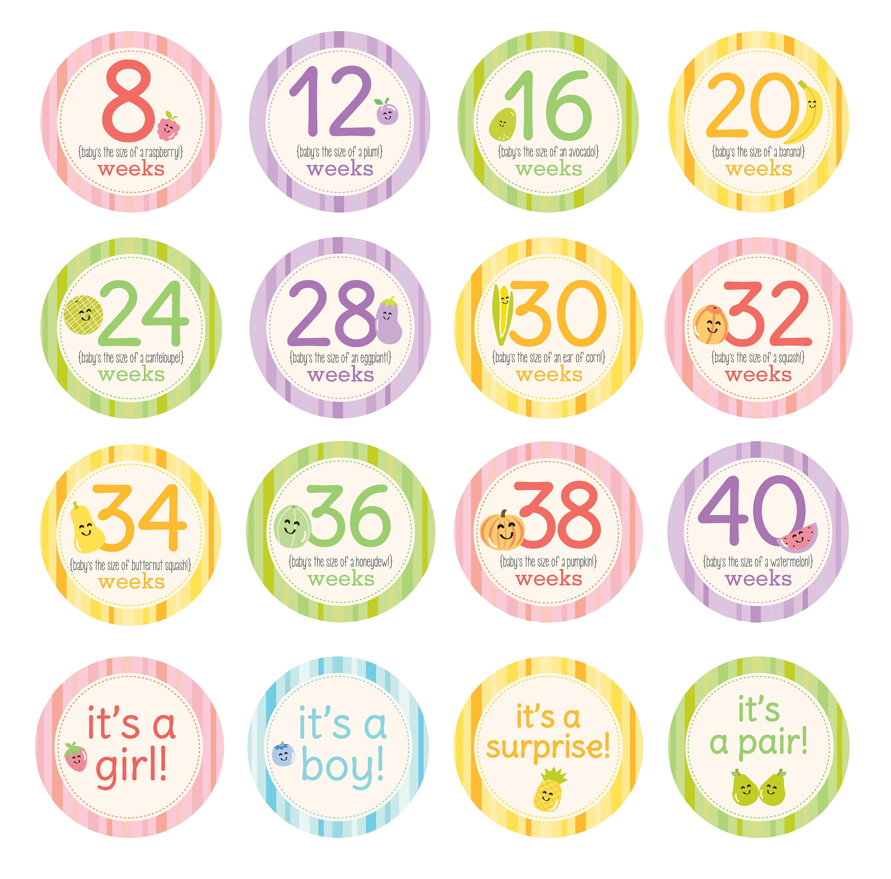 1 Set Pearhead Pregnancy Milestone Photo Sharing Belly Stickers MA 