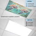 thumbnail image 3 of 3 Pack Vintage Blue Fluorescent Light Covers for Ceiling Lights Ocean Abstract Sea Turtle Map Magnetic Ceiling Light Covers Overhead Light Filters for Office Classroom Home, 3 of 9