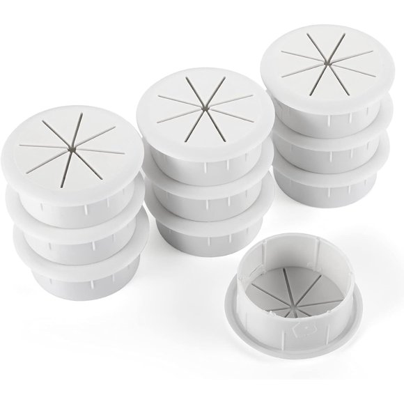 GFDYREE 2-3/8" Flexible Desk Grommet - Color: White - 10 Pack