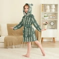 thumbnail image 4 of FORMRS Niños Bathrobe Unisex Hooded Robe Soft Plush Pajamas Sleepwear, Size 7-9T, Dark Green Leaves, 4 of 7