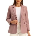 thumbnail image 2 of INSPIRE CHIC Women's Work Office Notched Lapel Long Sleeve Double Breasted Blazer, 2 of 5