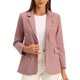 thumbnail image 2 of INSPIRE CHIC Blazer de Doble Botón de Manga Larga con Solapa para Oficina de Mujeres Rosa S, 2 of 6