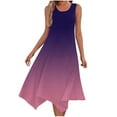 thumbnail image 2 of JMKQLZ Womens Dresses Sleeveless Round Neck Drawstring Casual Ruffle A-Line Mini Dress, 2 of 8