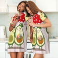 thumbnail image 4 of Rateoe Avocado Lovers Wearing Umbrella Print Women’s Nightdress – Cozy Cotton Short-sleeved Sleep Shirt, Loose-Fit Sleepwear, Perfect for Relaxing and Sleeping, 4 of 6