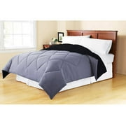 Mainstays Ms Solid Rev Black/grey Twin Comforter