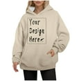 thumbnail image 4 of Women's Autumn And Winter Solid Color Thin Style Plus Size Pocket Long Sleeved Hooded Sweatshirt Pullover Sweatshirt Sweatshirt Women Hoodies Women Lightweight Hoodie Womens Medium Hoodie Hoodie for, 4 of 8