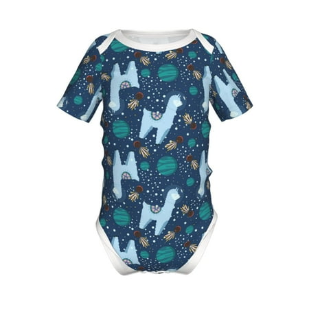 

Yiaed Alpaca Astronaut in Space Print Infant Climbing Short Sleeve Onesie One-Piece Baby Bodysuit Clothes 0-12 Months -