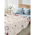thumbnail image 4 of Full Size Flat Sheet Only, Red Blue Star 4th of July Soft Brushed Microfiber Bed Sheets, Independence Day Fireworks Rustic Hotel Quality Breathable Bedding Top Sheet, Easy Care, 81"x96", 4 of 9
