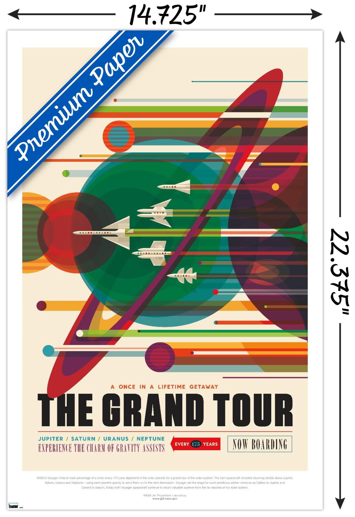 NASA - The Grand Tour Wall Poster, 14.725" x 22.375"