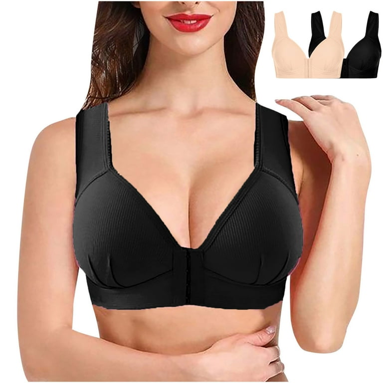 Bra Pack of 2 PC for Women Wireless Zip Front Closure Bras Full Coverage  Comfort No Underwire Shaper Bralettes : : Clothing, Shoes 