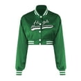 thumbnail image 1 of Seyurigaoka Letter Embroidery Short Baseball Jacket for Women Fashion Casual Slim Vintage Cropped Coat Lady Classic Streetwear Clothing, 1 of 9