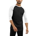 thumbnail image 1 of Hat and Beyond Men's Dual Material Baseball Sport 3/4 Sleeve Jersey Tee Shirt, 1 of 6