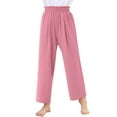 thumbnail image 4 of Gamivast Orders Placed My Account Recently Girls Summer Wide Leg Pants Solid Color High Waisted Pants with Pockets Summer Flowy Vacation Casual Beach Pants Cancel Membership, 4 of 5