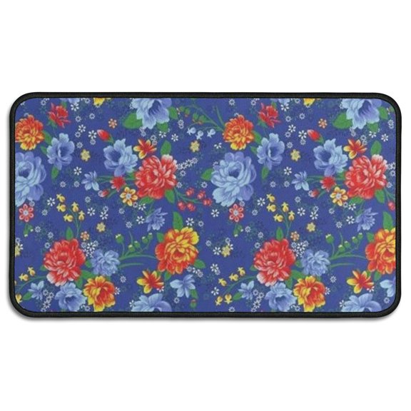 Pioneer Flower Floral Print Pattern Door Rugs,Washable Non Slip Door Mats Indoor,Decorative Door Mats,Entry Mat Indoor for Entrance,Bedroom,Kitchen,Bathroom,30"x17"