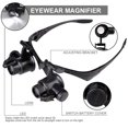 thumbnail image 3 of 10X 15X 25X Mains Libres Loupe Loupe LED Lunettes Tête-Montée Réparation Loupe, 3 of 5