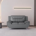 thumbnail image 3 of Uspridefurniture Carlock 61.3'' Faux Leather Pillow Top Arm Loveseat -Gray, 3 of 5