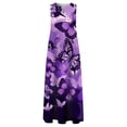 thumbnail image 4 of Robes pour Femmes XZNGL Manches Longues Mariage Femme Été Décontracté Sans Manches Imprimé Col en V Maxi Ample Robe Bohème Plage Longue Robe d'Été avec Poches Robes d'Hiver pour Femmes 2024 Grande Taille TTG, 4 of 5