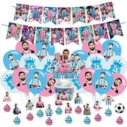 Soccer Birthday Decorations, Football Party Supplies Include Happy Birthday Banner, Cake Topper and Cupcake Toppers, Balloons for Kids Party Decor