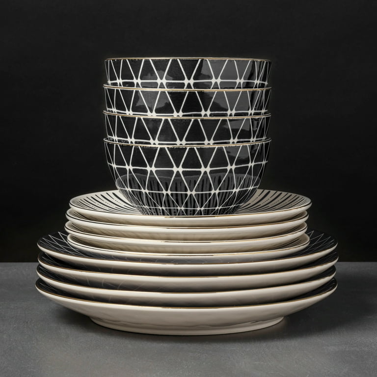 Thyme & Table Calypso 12-Piece Ceramic Dinnerware Set - Walmart.com