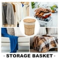 thumbnail image 3 of MOVTOTOP Standing Laundry Hamper Rattan Construction with Odor Prevention Feature for Home 1Pack 33.0X30.0X30.0In, 3 of 7