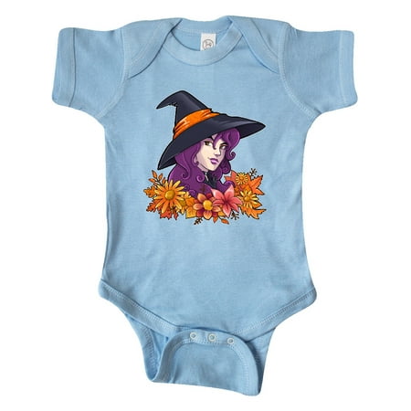 

Inktastic Witch with Autumn Flowers and Leaves Gift Baby Boy or Baby Girl Bodysuit