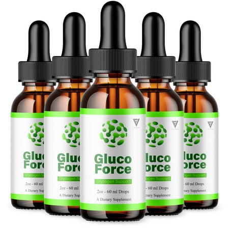 (5 Pack) Gluco Force Liquid Drops GlucoForce Glycogen Support Supplement (10oz)