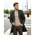 thumbnail image 5 of COOFANDY Men's Wool Blend Peacoat - Winter Trench Style, Notched Lapel & Single Breasted, with Pockets, 5 of 8
