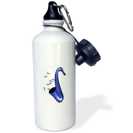 

sax abstract saxophone w notes blue 21 oz Sports Water Bottle wb-164374-1