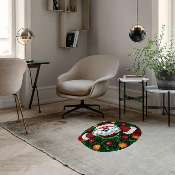 Sonducket Hook Kits Carpet Hooking Santa Cushion Kits Rug Embroidery Claus Bolsas de mensajero y de hombro